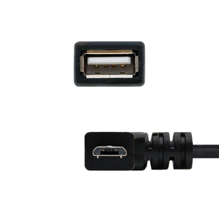 Nanocable Cable USB 2.0 OTG Micro-USB B Acodado a USB-A Hembra 15 cm